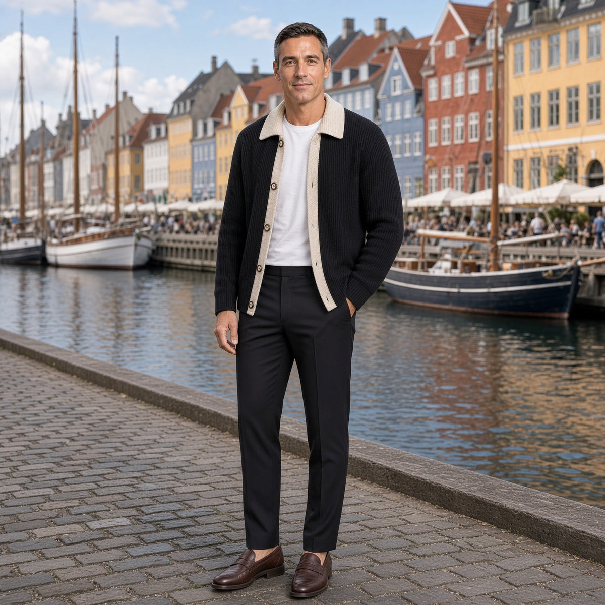 APOLLO Two-Tone Knitted Cardigan