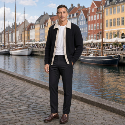 APOLLO Two-Tone Knitted Cardigan