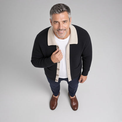 APOLLO Two-Tone Knitted Cardigan