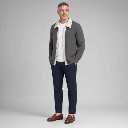 APOLLO Two-Tone Knitted Cardigan