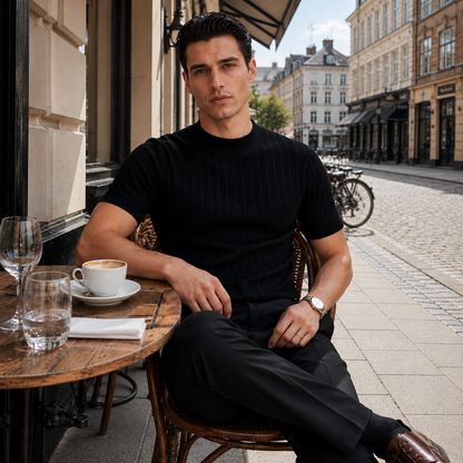 Baldwin Ribbed Mock Neck Tee