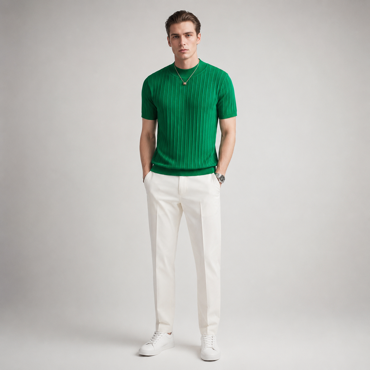 Baldwin Ribbed Mock Neck Tee