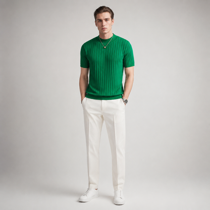 Baldwin Ribbed Mock Neck Tee