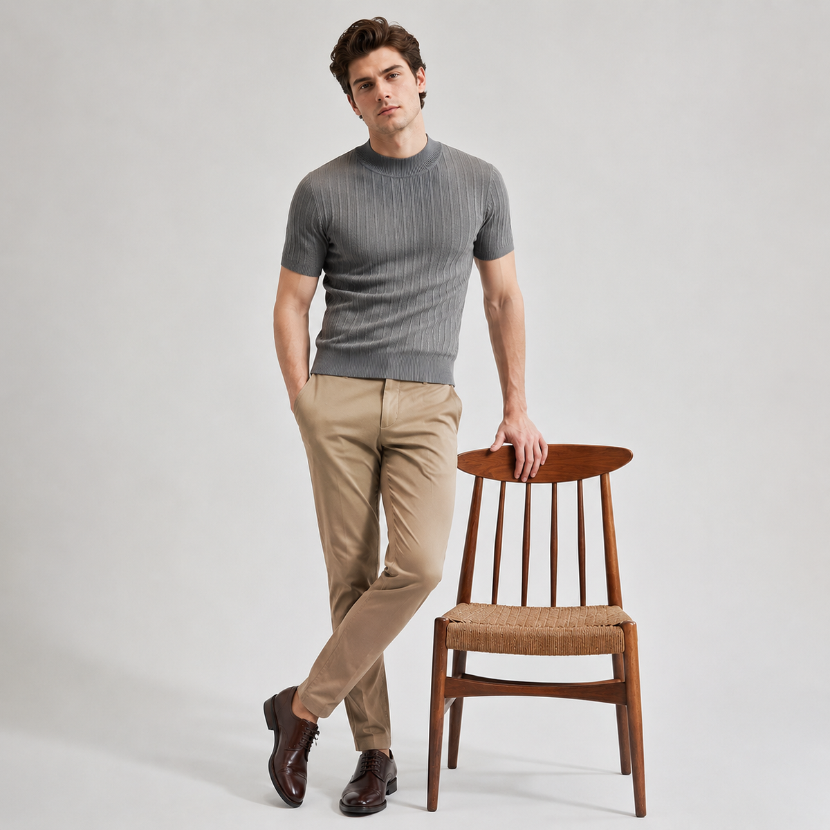 Baldwin Ribbed Mock Neck Tee