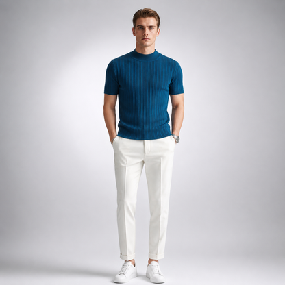 Baldwin Ribbed Mock Neck Tee