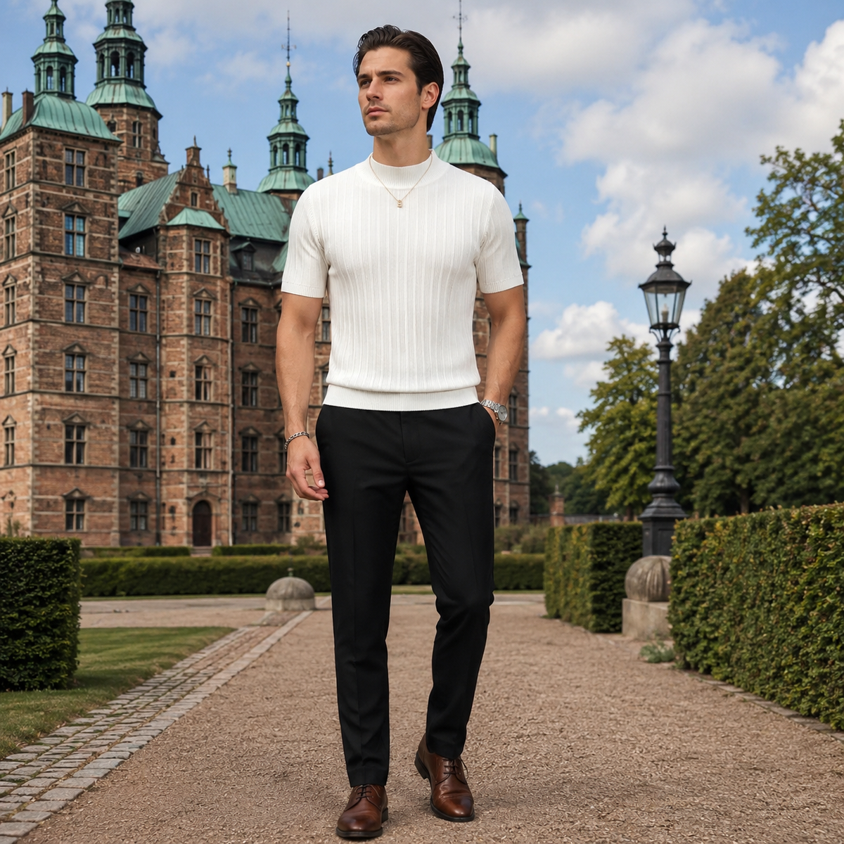 Baldwin Ribbed Mock Neck Tee