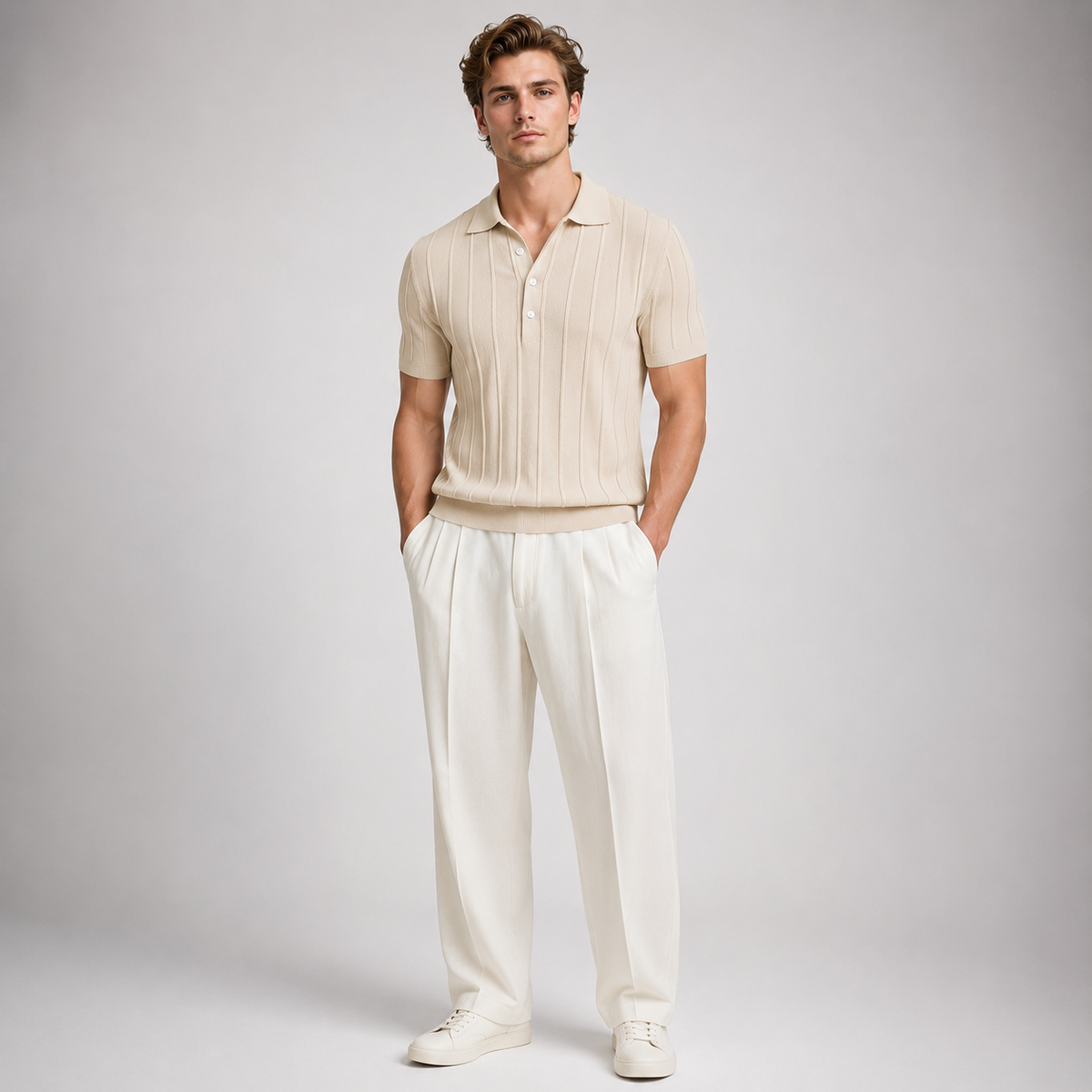 Belmont Stripe Summer Polo Shirt