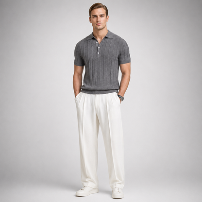 Belmont Stripe Summer Polo Shirt