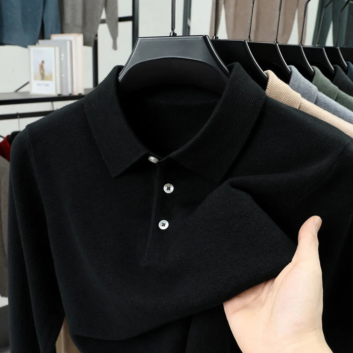 TREY Cashmere Polo Sweater