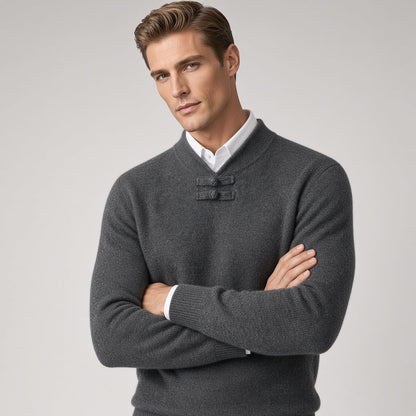 BORIO Cashmere Buckle-Up Sweater