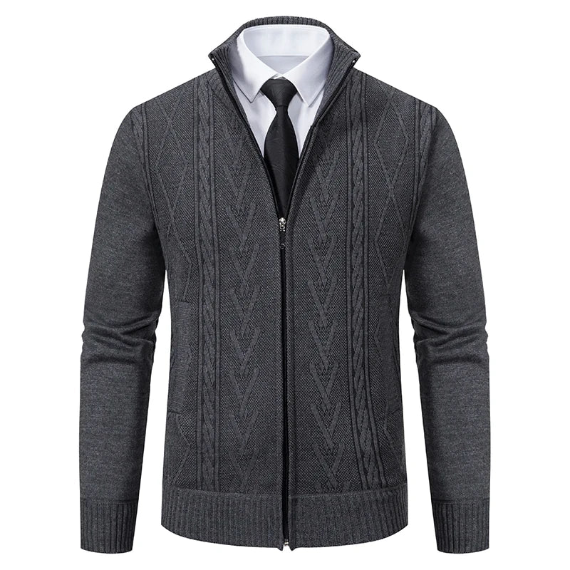 RONAL Cashmere Knitted Zipper Sweater