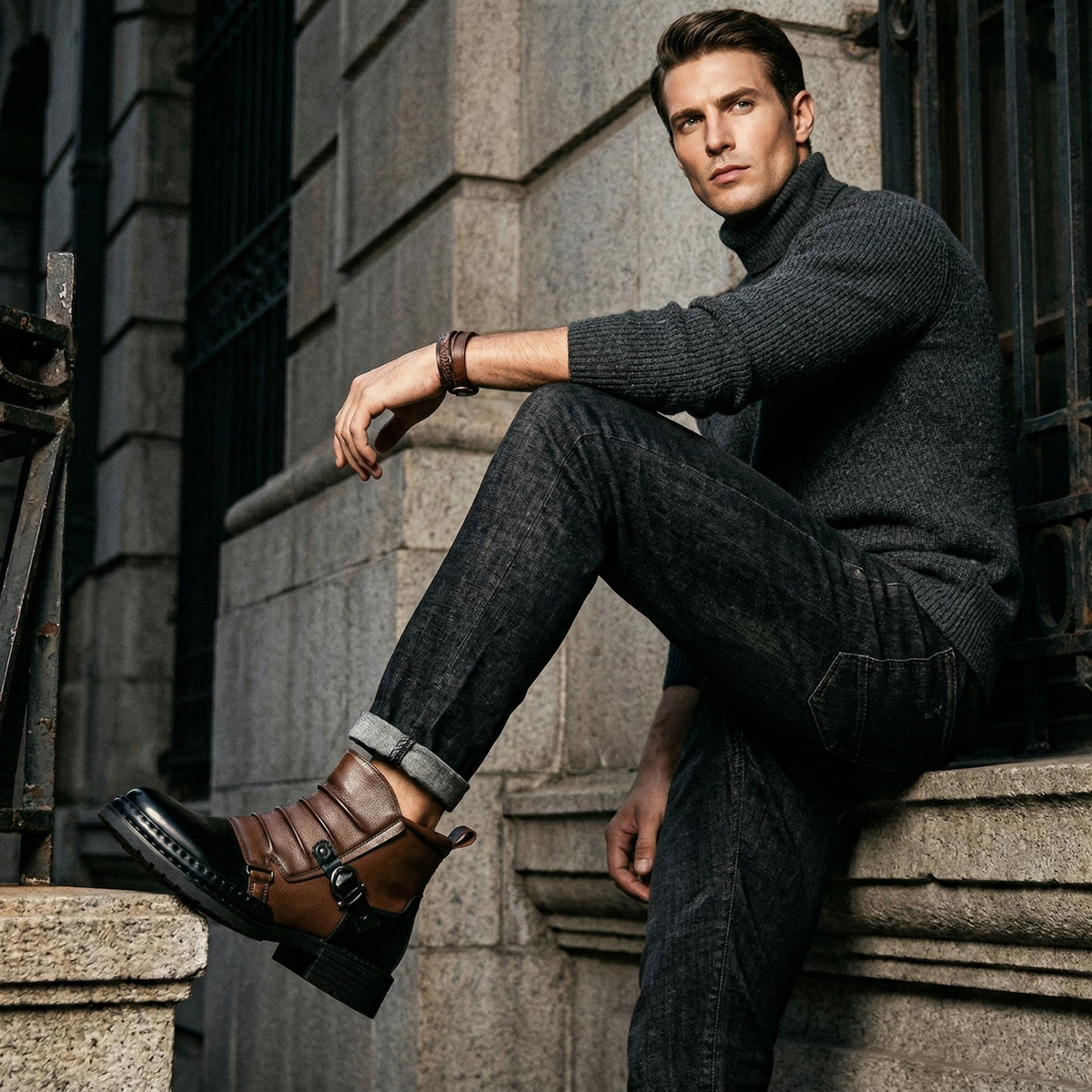 Belgravia Leather Buckle Boot