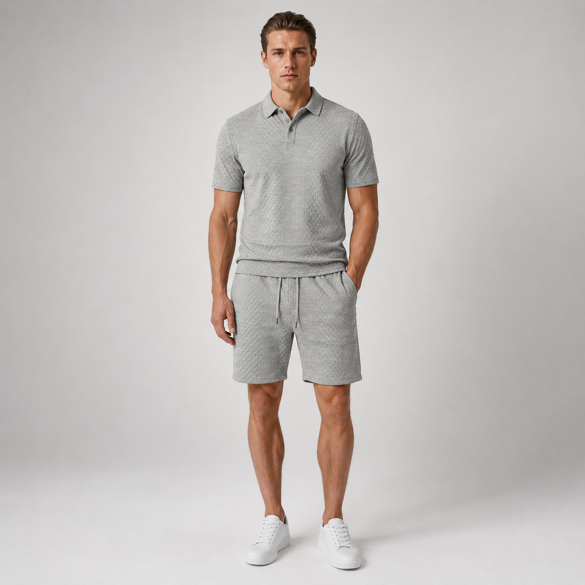 CAPRI Knit Polo & Drawstring Shorts Set