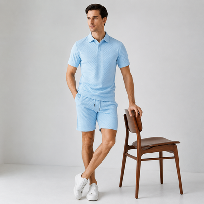CAPRI Knit Polo & Drawstring Shorts Set