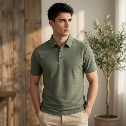 CHEZZ Waffle Textured Silky Cool Polo