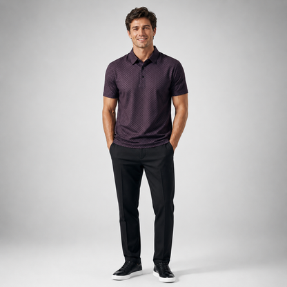 CHEZZ Waffle Textured Silky Cool Polo