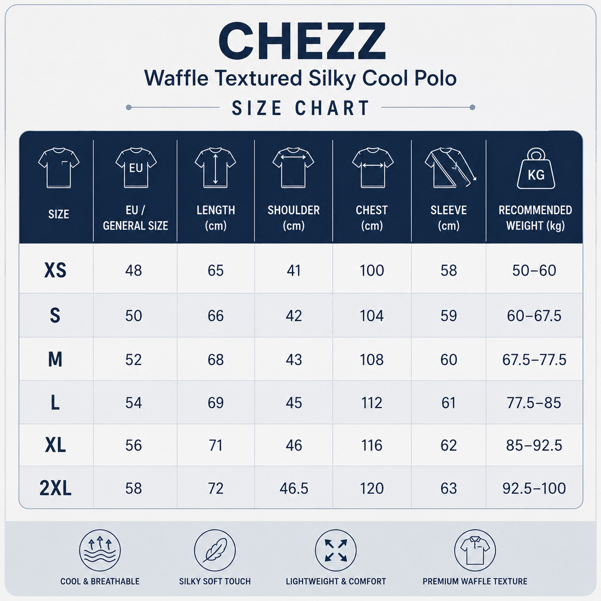 CHEZZ Waffle Textured Silky Cool Polo