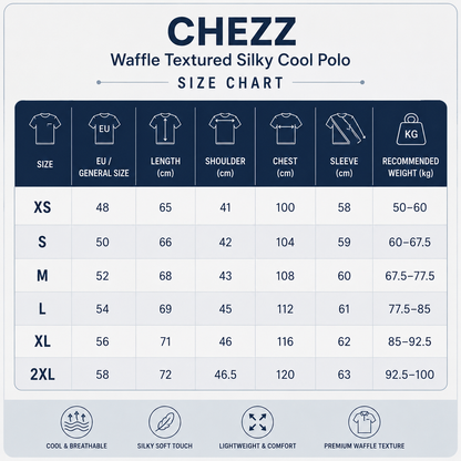 CHEZZ Waffle Textured Silky Cool Polo