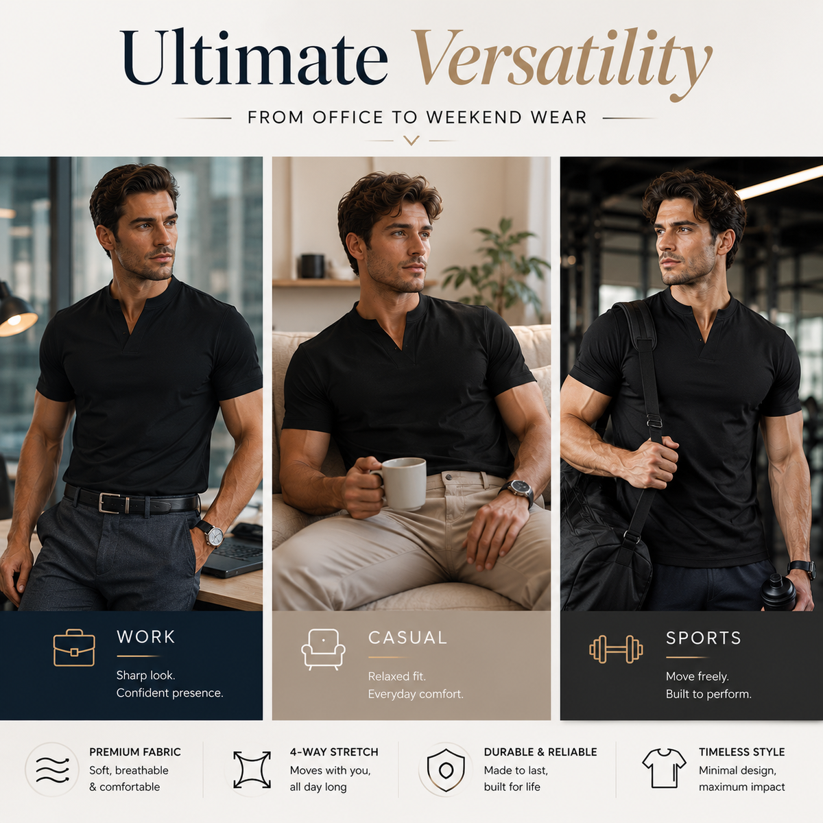 DANI Casual Notch-Neck Tee
