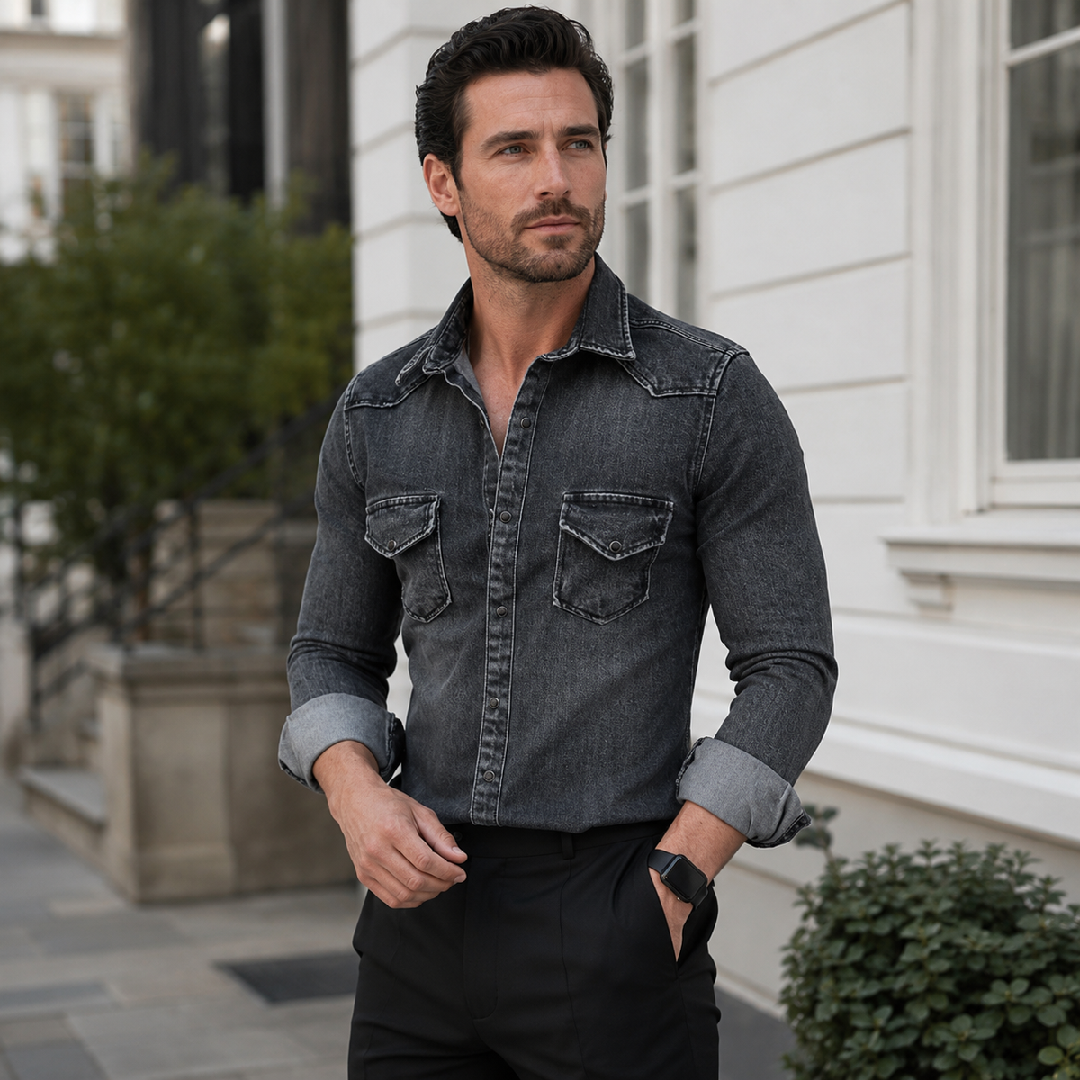 DENNIS Long sleeves Denim Shirts
