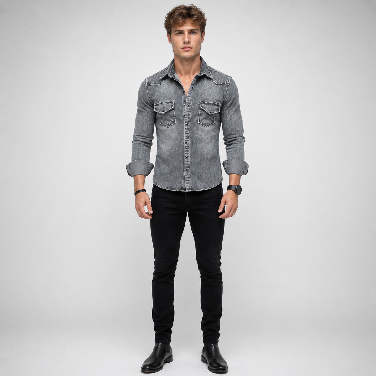 DENNIS Long sleeves Denim Shirts