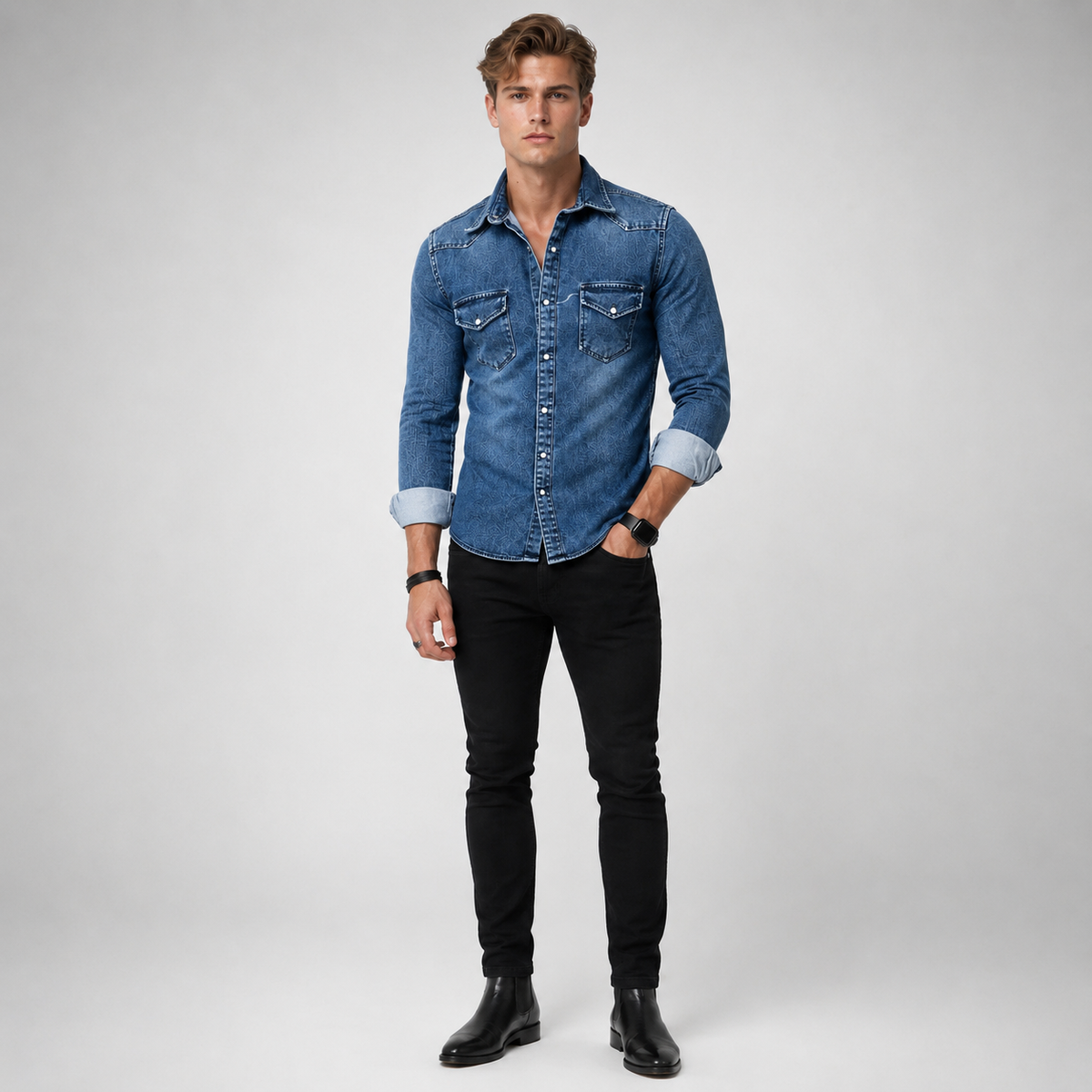 DENNIS Long sleeves Denim Shirts