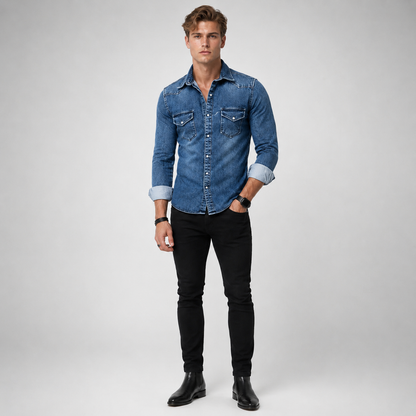 DENNIS Long sleeves Denim Shirts
