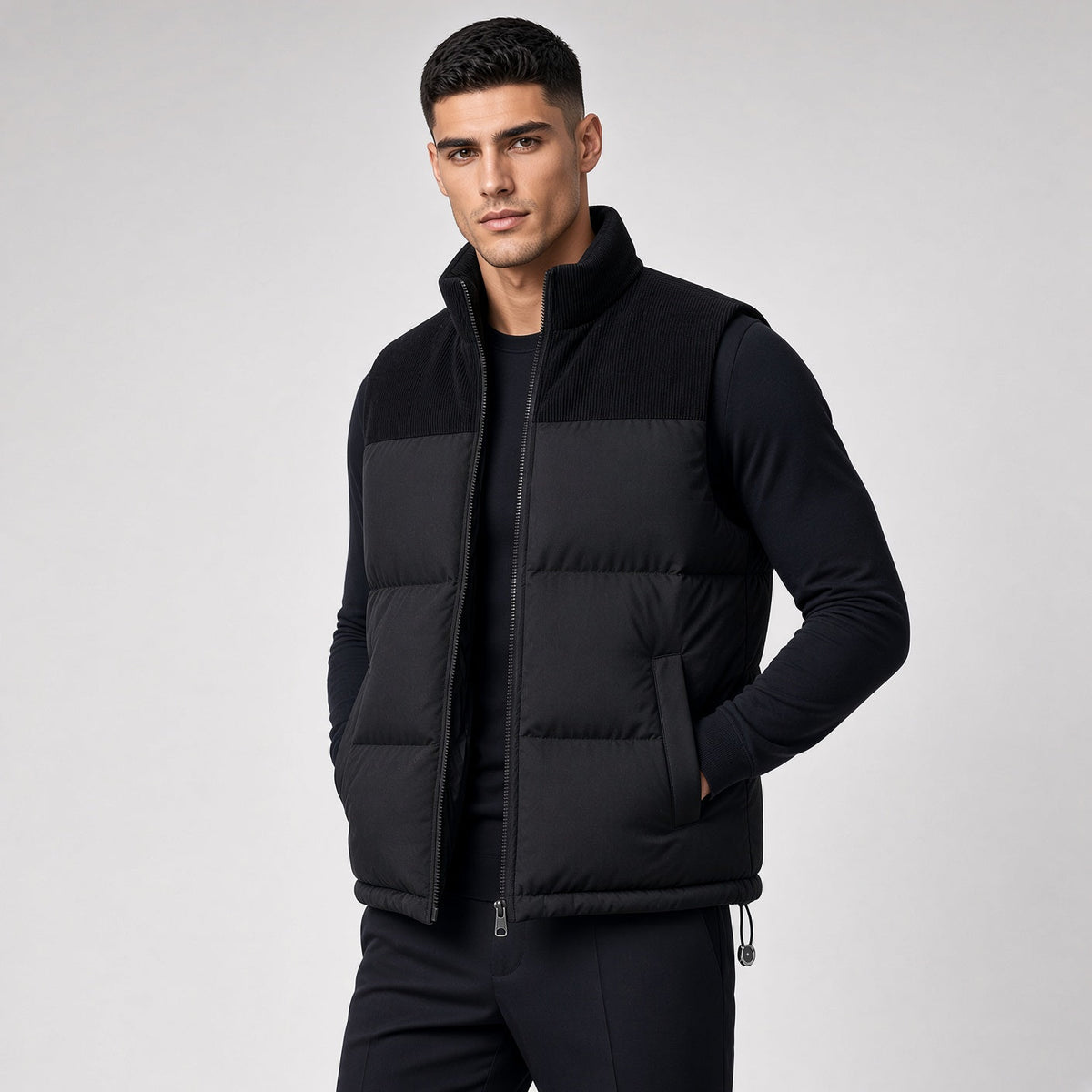 DREW Cotton-Padded Zipper Vest