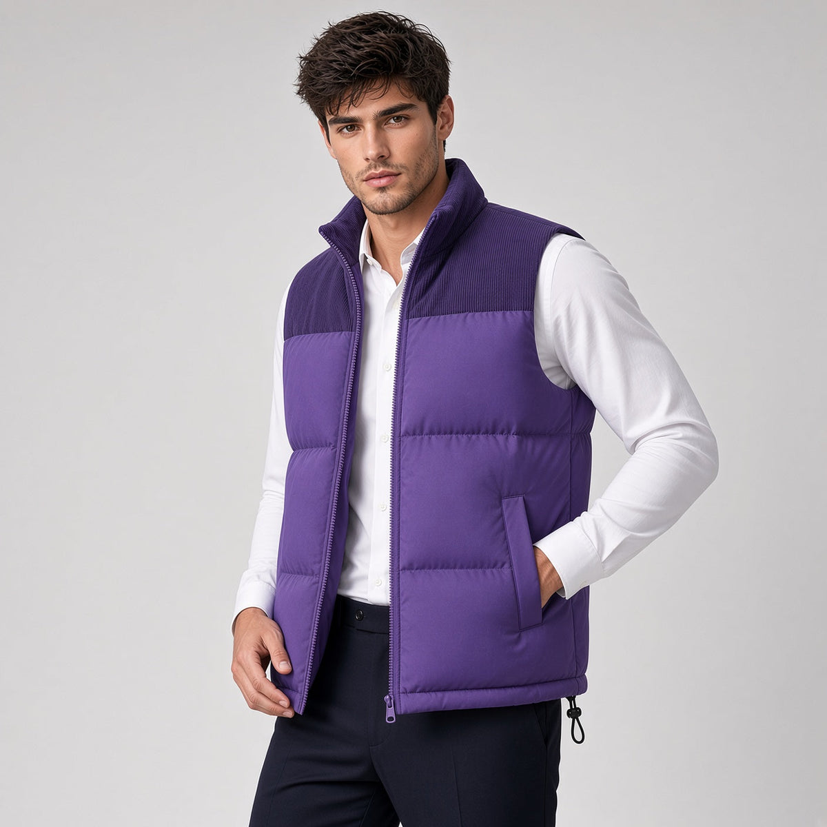 DREW Cotton-Padded Zipper Vest