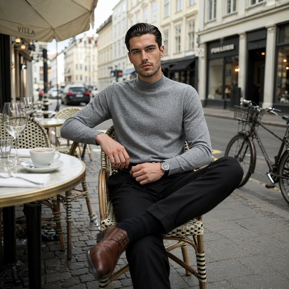ELIO Premium Mock Neck Long Sleeve Shirt