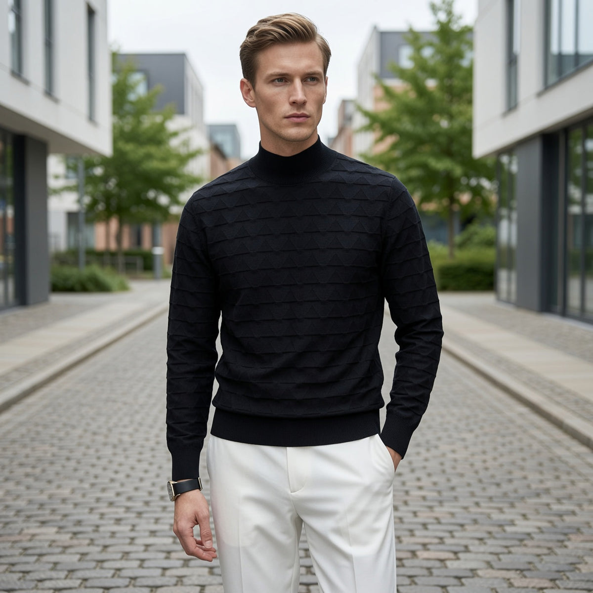 FLOE Wave Pattern Knit Sweatshirt