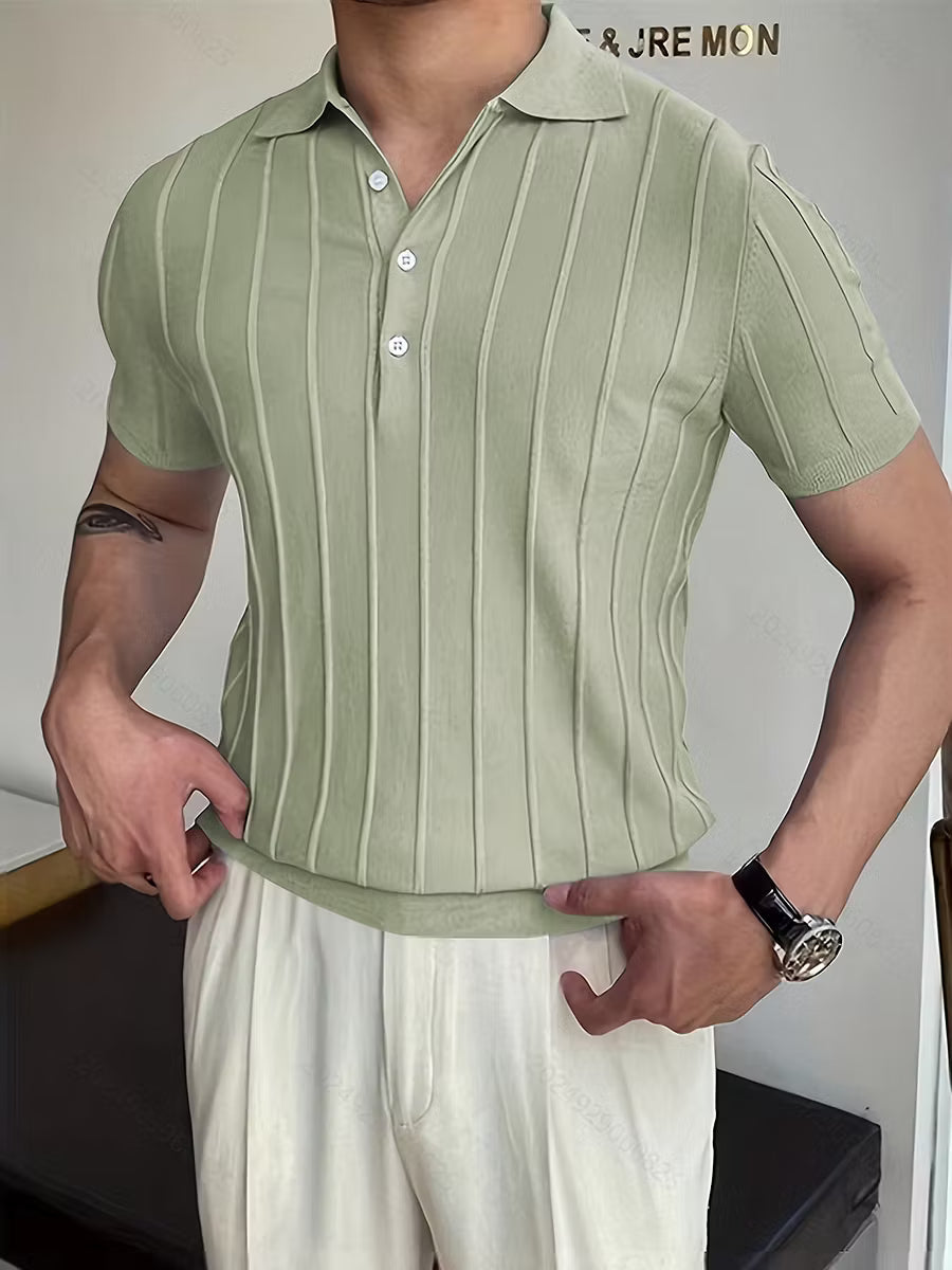 Belmont Stripe Summer Polo Shirt