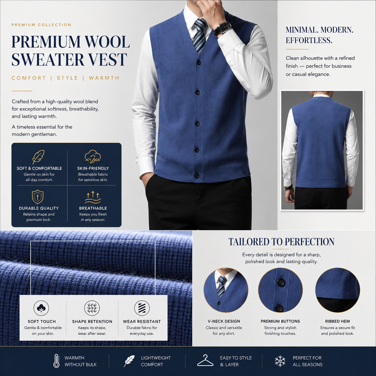 LANRY Knitted Smart Casual Vest