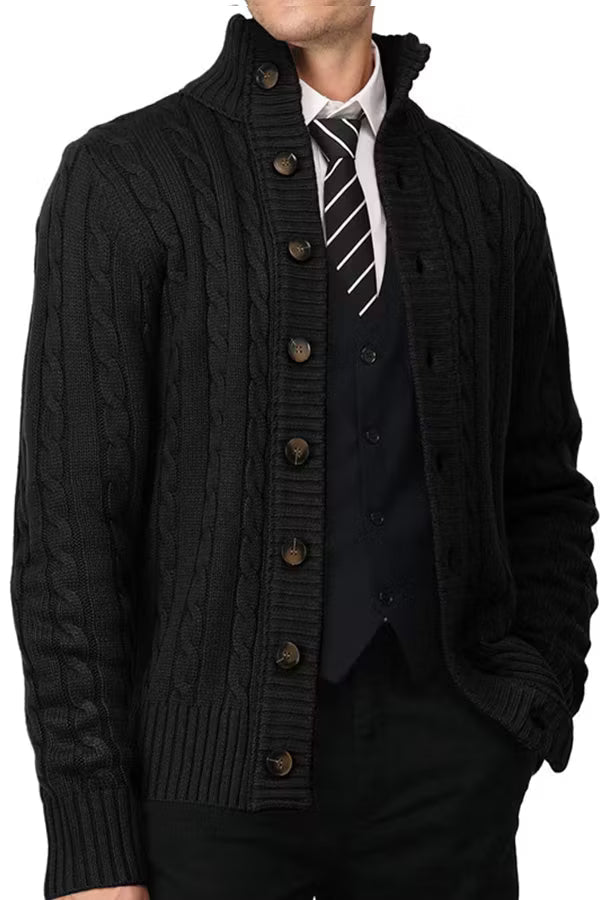 LARSEN Stand Collar Cardigan