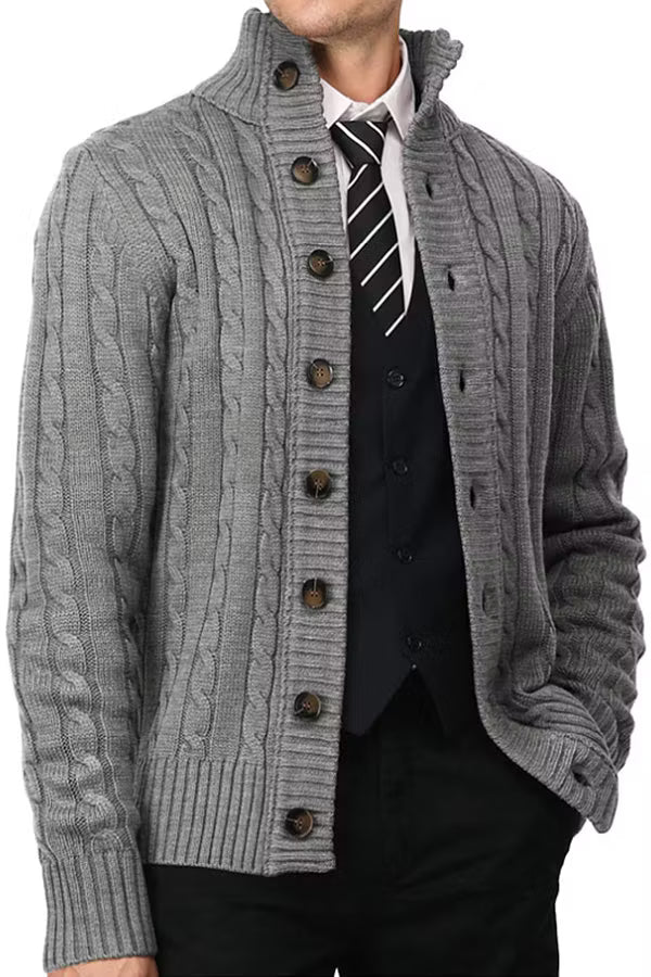 LARSEN Stand Collar Cardigan