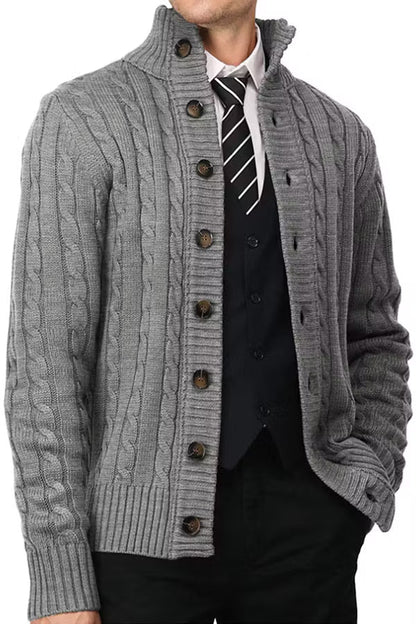 LARSEN Stand Collar Cardigan
