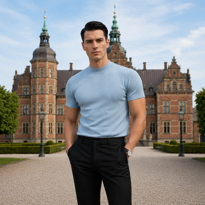 LEO Funnel Neck Essential Knit Tee
