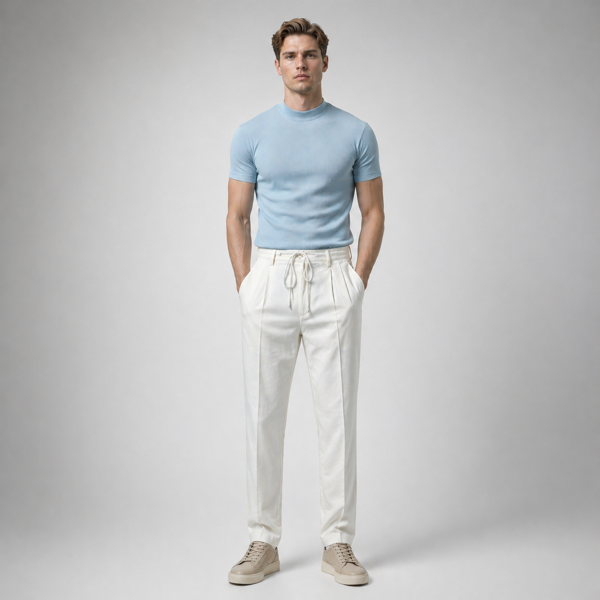 LEO Funnel Neck Essential Knit Tee
