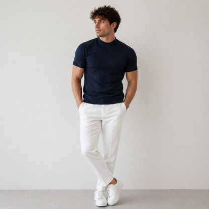 LEO Funnel Neck Essential Knit Tee