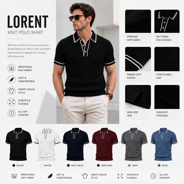 LORENT Casual Knit Polo