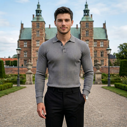 MILLER Long-Sleeve Ribbed Polo