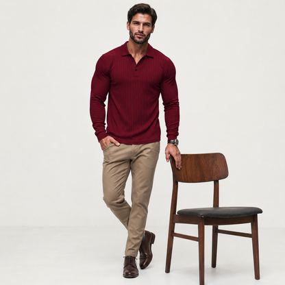 MILLER Long-Sleeve Ribbed Polo