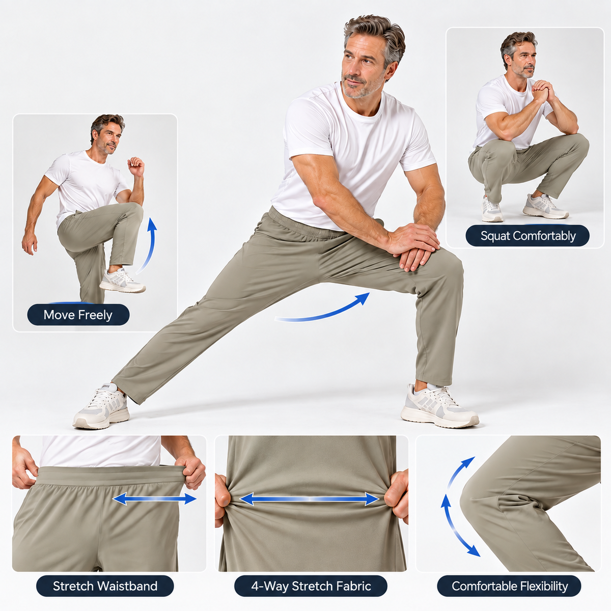LUNIN Straight-leg Stretchy Comfort Pants