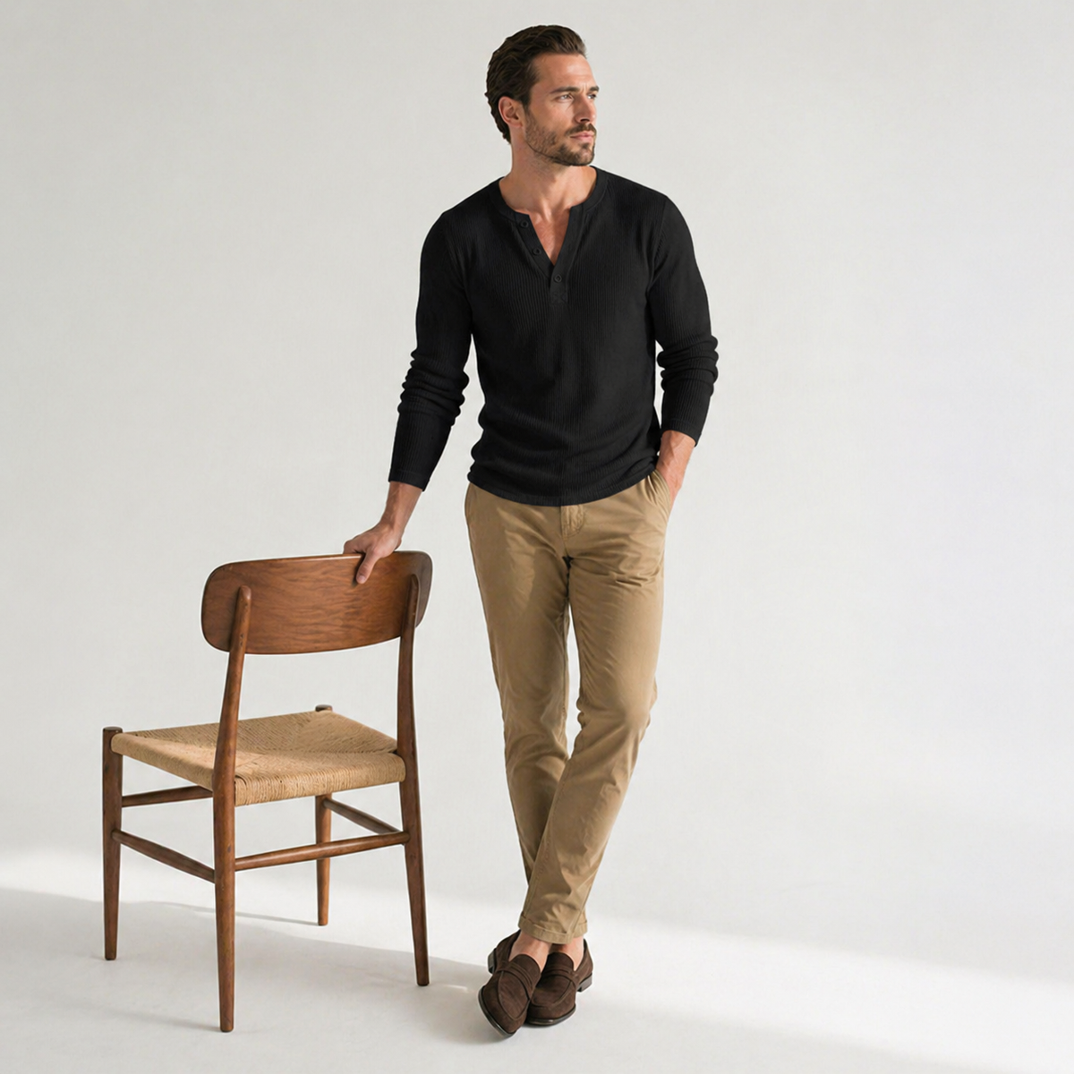 NICO Casual Spring Henley Neck Shirt