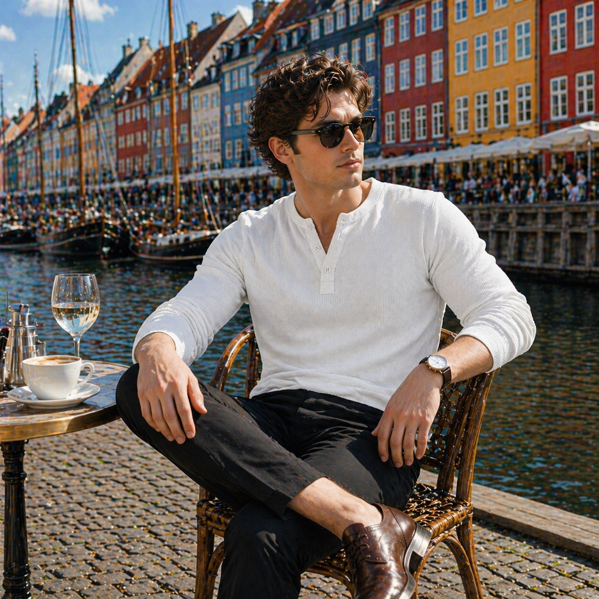 NICO Casual Spring Henley Neck Shirt