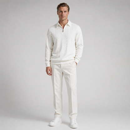OLAV Premium Cable-Knit Quarter-Zip