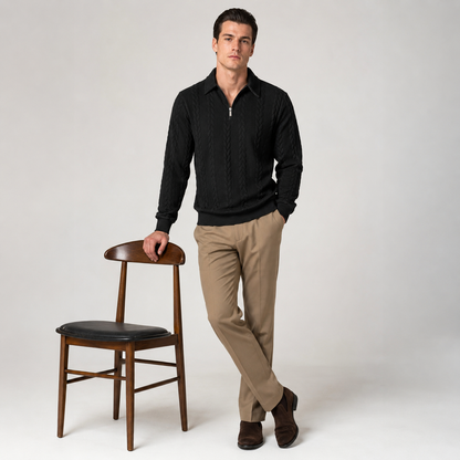 OLAV Premium Cable-Knit Quarter-Zip