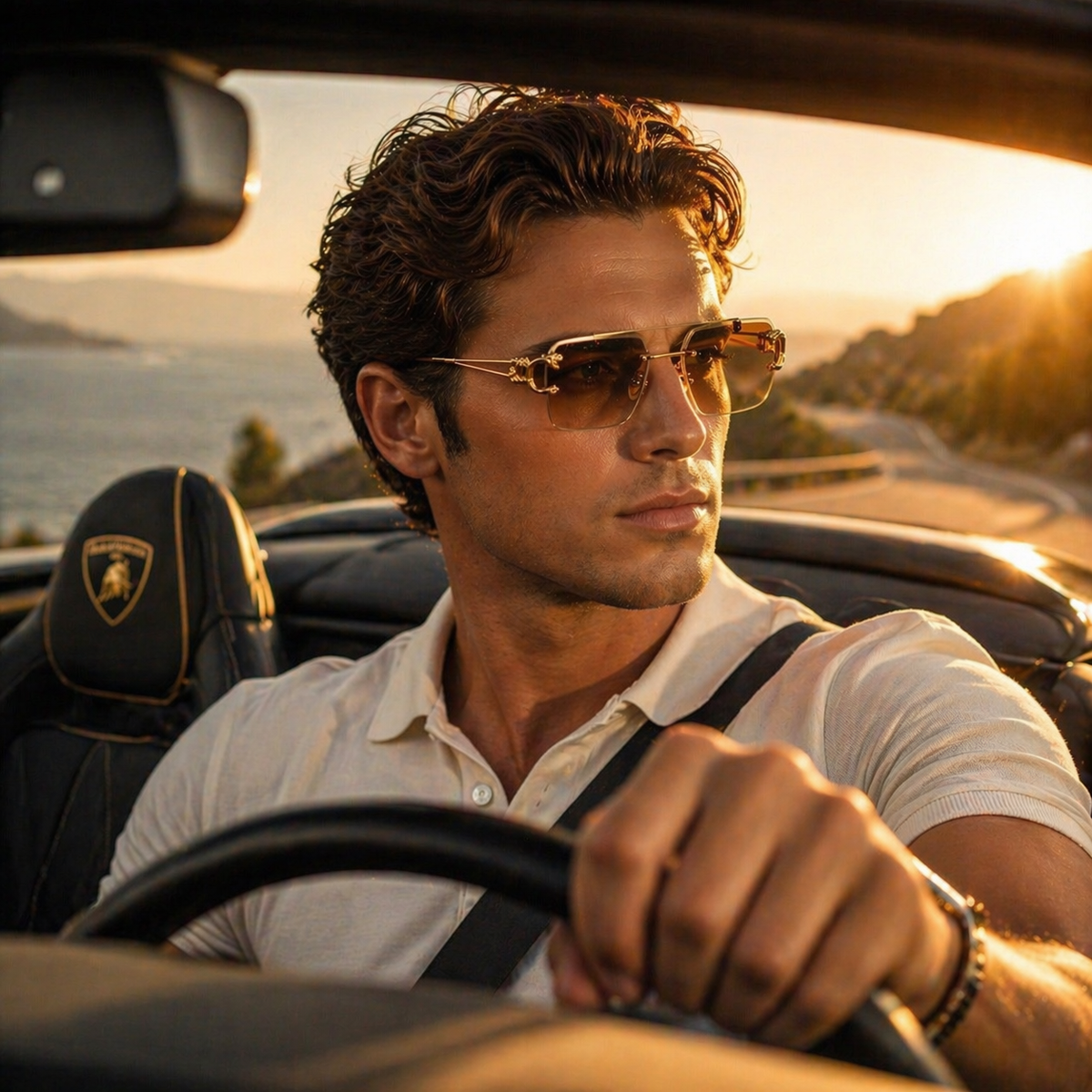 PANTHERA Rimless Retro Sunglasses