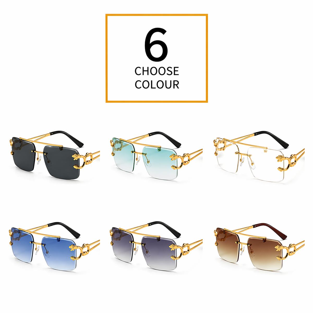 PANTHERA Rimless Retro Sunglasses