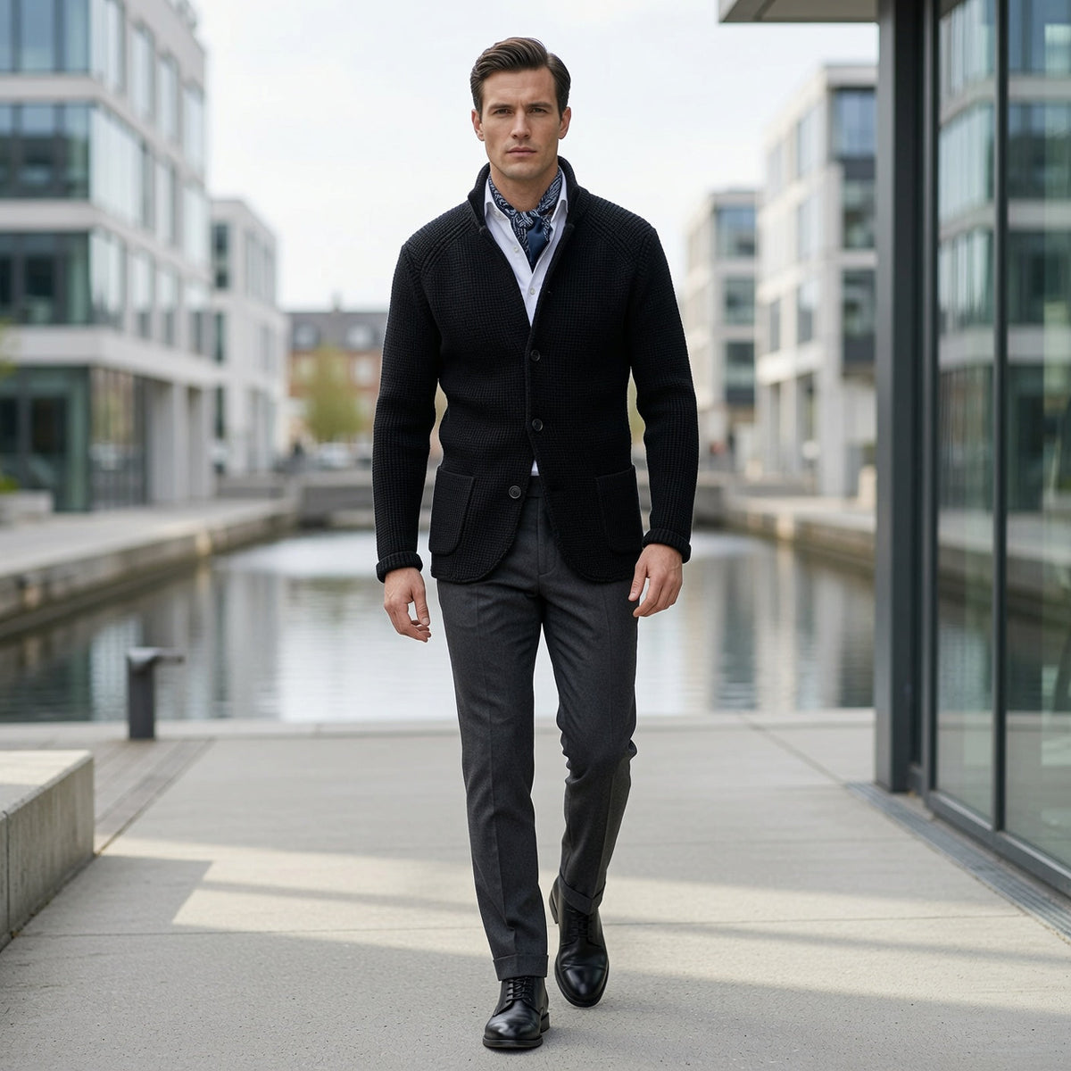 RENNAL Stand Collar Cardigan
